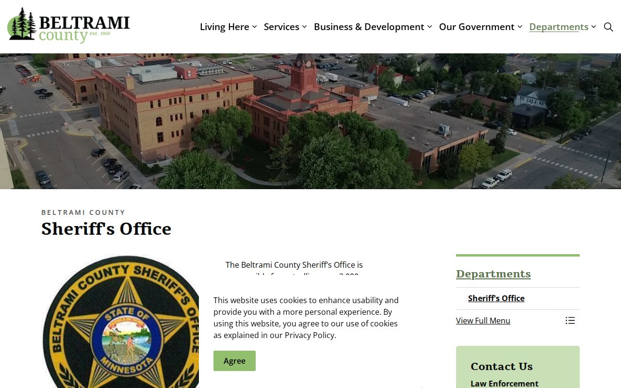 Beltrami County Sheriff official Wilton booking-records fallback